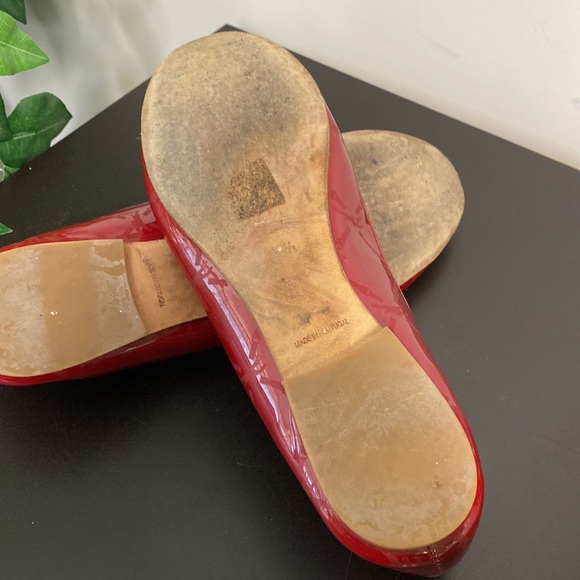 LONGCHAMP Ladies Lipstick Red Patent Leather Ballet Flats Size 38.5 US 7.5 - Picture 12 of 16